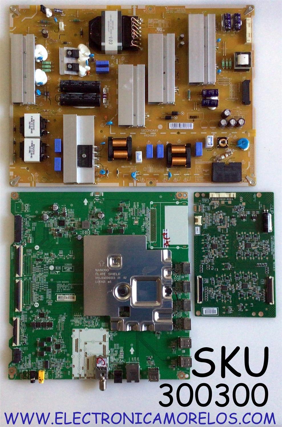 KIT DE TARJETAS PARA TV LG OLED / MAIN EBT66468201 / EAX68990203 / EAX68990205 / DRIVER EBR89830701 / 19KLE750D / FUENTE EAY65729601 / LGP75L-20SP / PANEL NC750DQB-AAJH1 / MODELOS 75NANO91ANA / 75NANO90UNA / 75NANO90UNA.BUSWLJR / 75NANO91ANA.BUSWLJR
